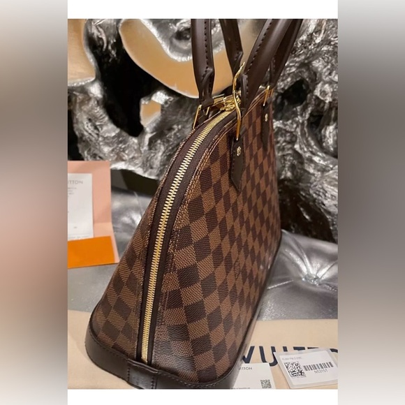 Louis Vuitton Alma Top Handle  Bag Brown Canvas - Picture 7 of 16